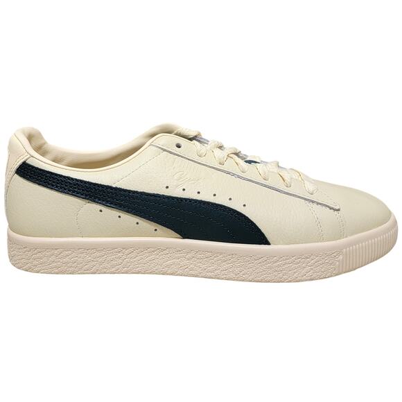 Puma Men Clyde Players Lane Sneakers Size US 8.5 Creamy Vanilla Dark Myrtle